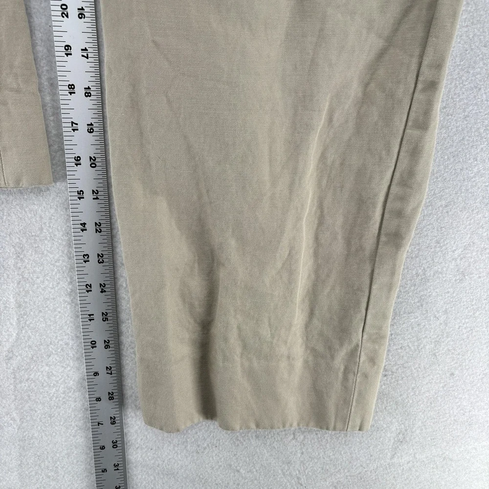 Banana Republic Chino Pants Mens 35x30 Beige Cotton Linen Flat Front Straight